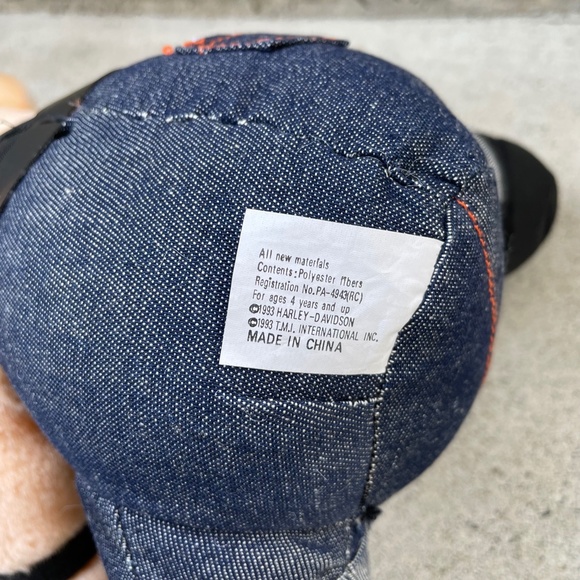 Vintage Harley Davidson Pig Plush Stuffed Animal Toy - Picture 6 of 8